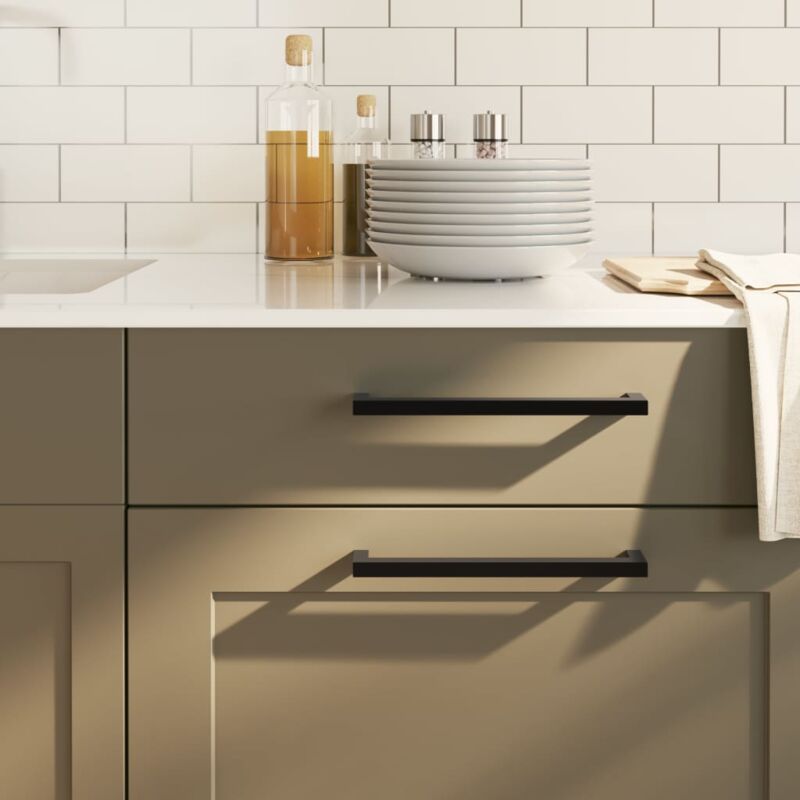 foto del prodotto vidaxl maniglie per mobili 10 pz nere 224 mm in acciaio inox