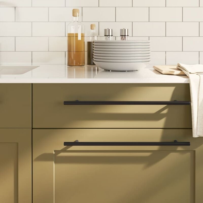 foto del prodotto vidaxl maniglie per mobili 20 pz nere 320 mm in acciaio inox