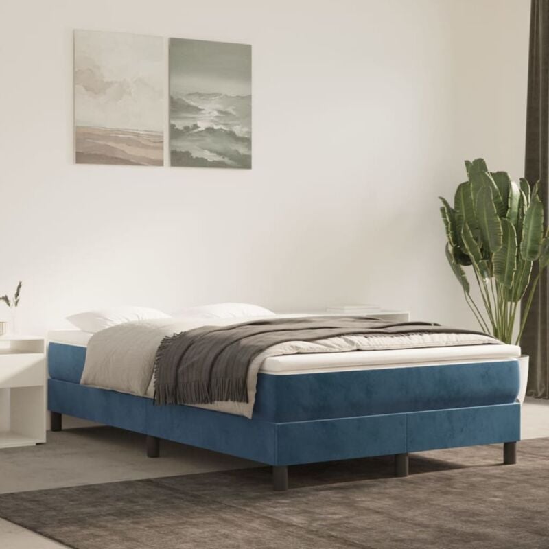 foto del prodotto vidaxl materasso a molle blu scuro 120x200x20 cm in velluto