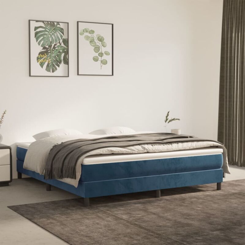 foto del prodotto vidaxl materasso a molle blu scuro 180x200x20 cm in velluto