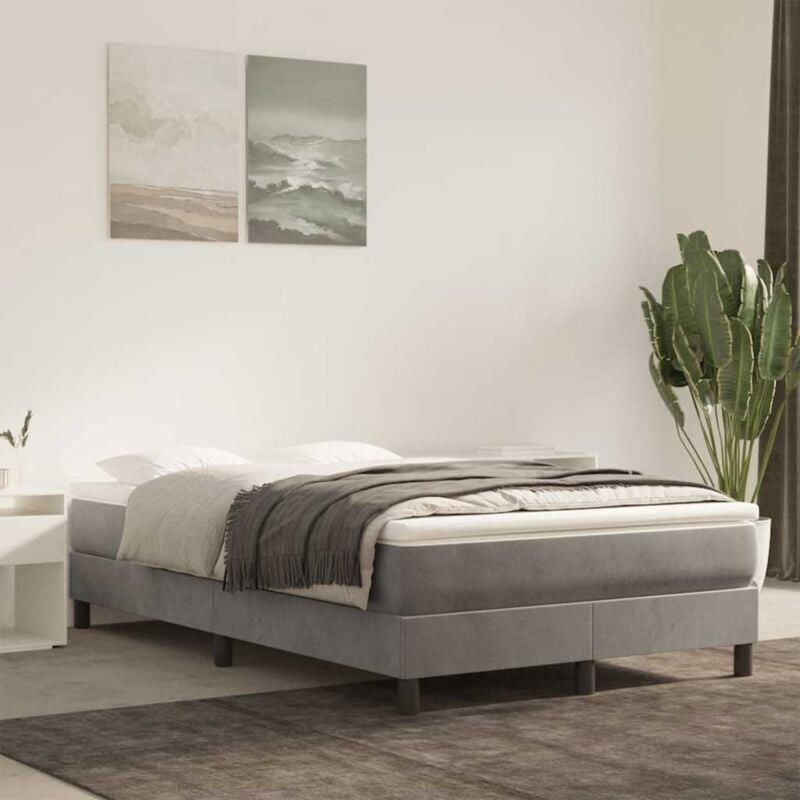 foto del prodotto vidaxl materasso a molle grigio chiaro 120x220x20 cm in velluto