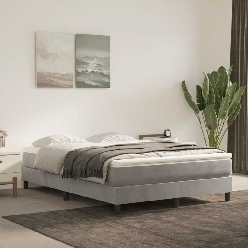 foto del prodotto vidaxl materasso a molle grigio chiaro 140x210x20 cm in velluto