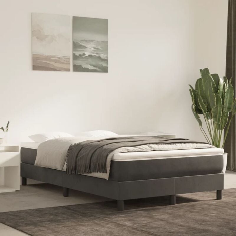 foto del prodotto vidaxl materasso a molle grigio scuro 120x200x20 cm in velluto