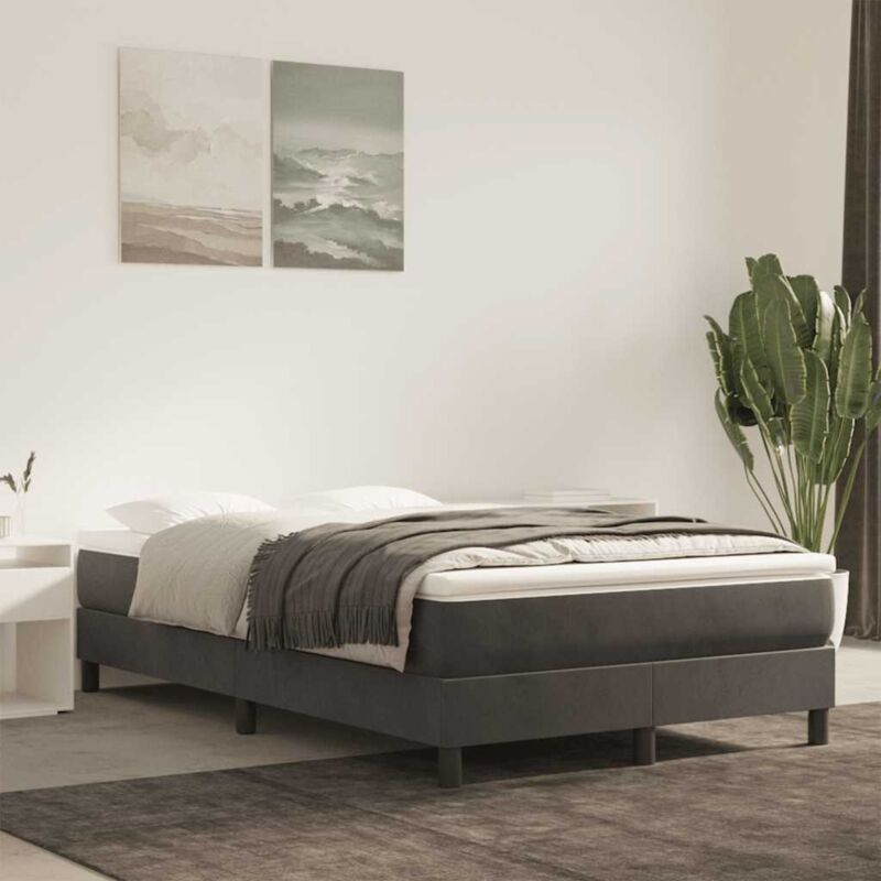 foto del prodotto vidaxl materasso a molle grigio scuro 120x220x20 cm in velluto