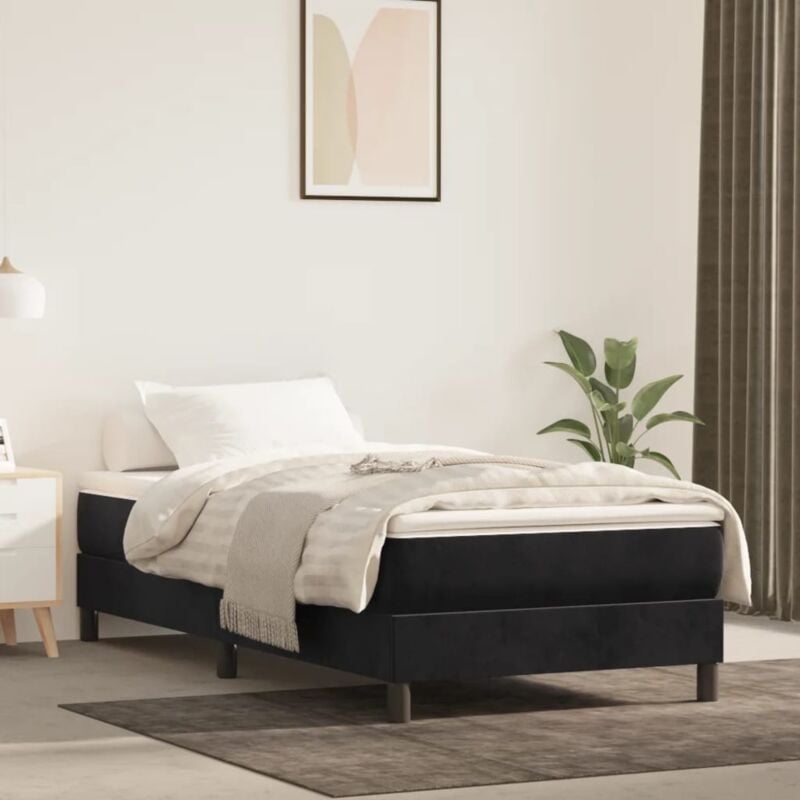 foto del prodotto vidaxl materasso a molle insacchettate nero 100x200x20 cm in velluto