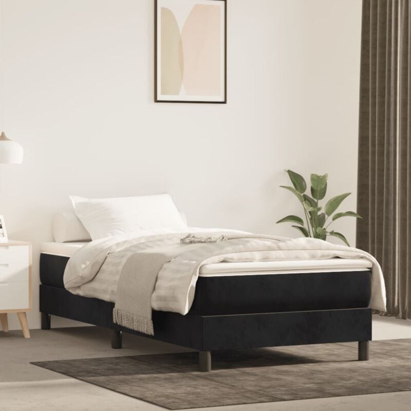 foto del prodotto vidaxl materasso a molle insacchettate nero 120x190x20 cm in velluto