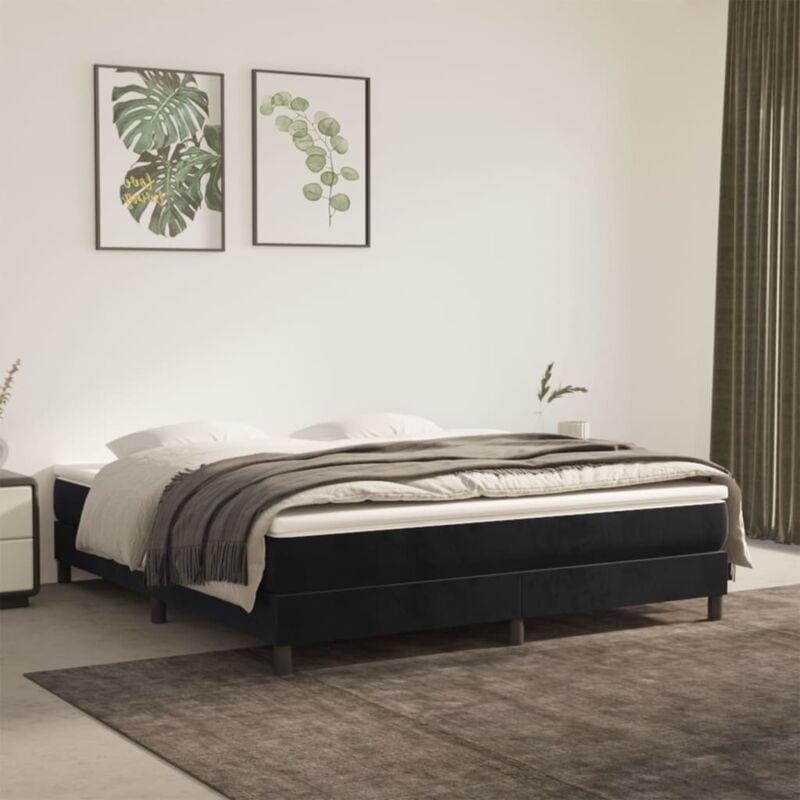 foto del prodotto vidaxl materasso a molle insacchettate nero 160x200x20 cm in velluto