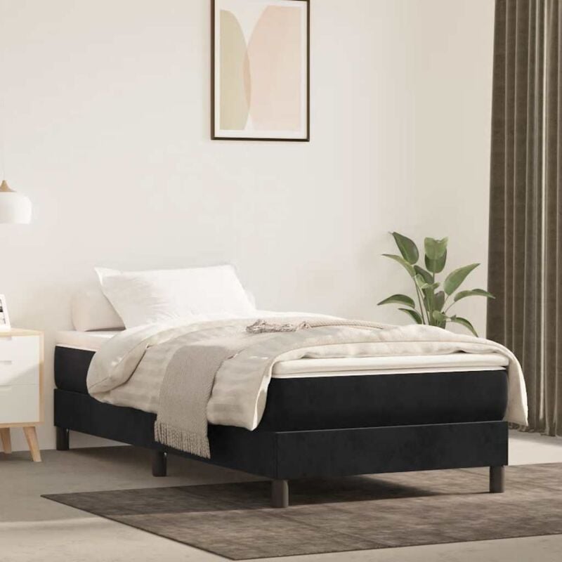 foto del prodotto vidaxl materasso a molle insacchettate nero 90x210x20 cm in velluto