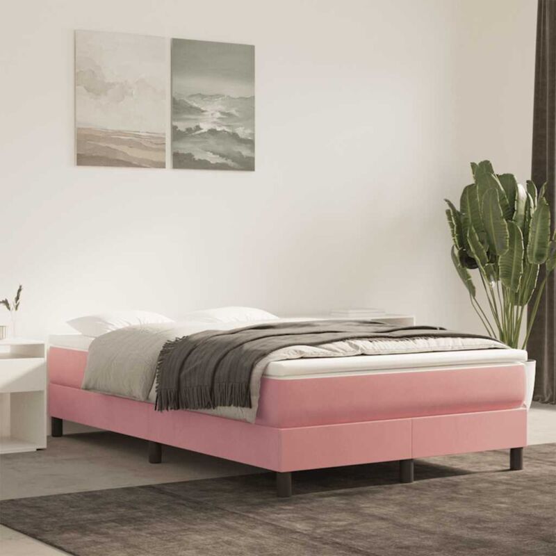 foto del prodotto vidaxl materasso a molle insacchettate rosa 120x220x20 cm in velluto 412169