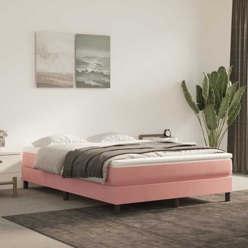 foto del prodotto vidaxl materasso a molle insacchettate rosa 140x210x20 cm in velluto