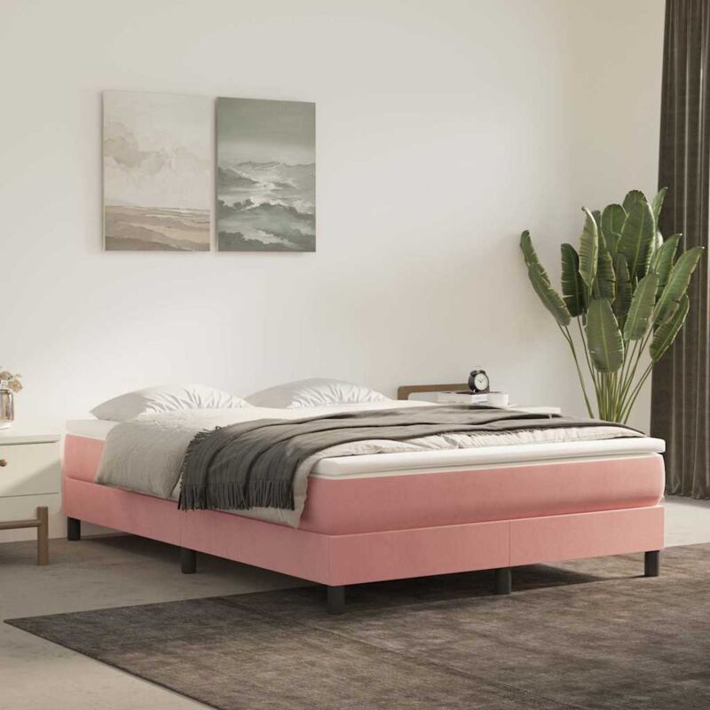 foto del prodotto vidaxl materasso a molle insacchettate rosa 140x220x20 cm in velluto