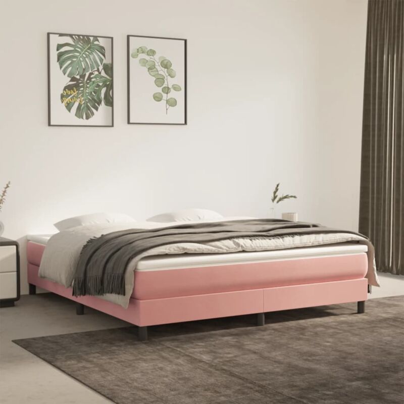 foto del prodotto vidaxl materasso a molle insacchettate rosa 160x200x20 cm in velluto