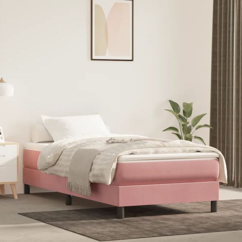 foto del prodotto vidaxl materasso a molle insacchettate rosa 80x200x20 cm in velluto