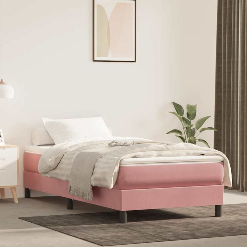 foto del prodotto vidaxl materasso a molle insacchettate rosa 90x210x20 cm in velluto