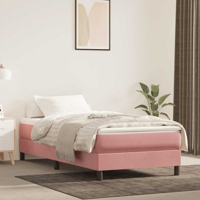 foto del prodotto vidaxl materasso a molle insacchettate rosa 90x220x20 cm in velluto