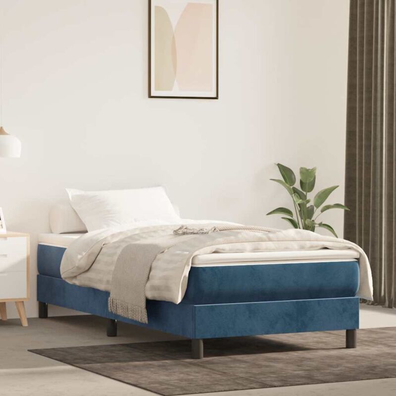 foto del prodotto vidaxl materasso a molle per bambini blu scuro 80x160 cm in velluto