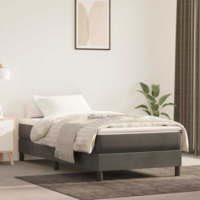 foto del prodotto vidaxl materasso a molle per bambini grigio scuro 80x160 cm in velluto