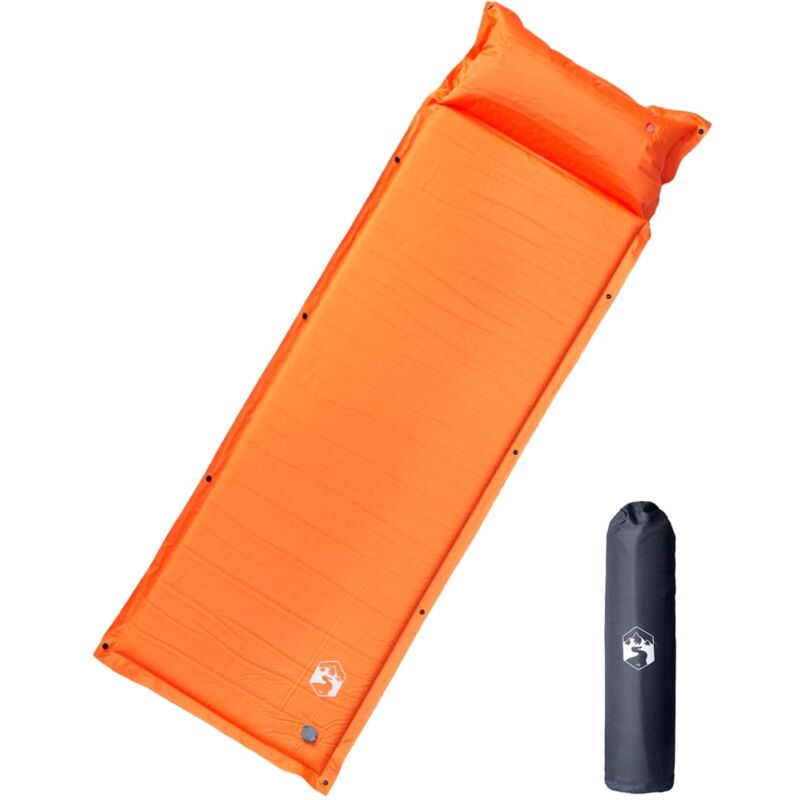 foto del prodotto vidaxl materasso campeggio autogonfiabile cuscini 1 persona arancio