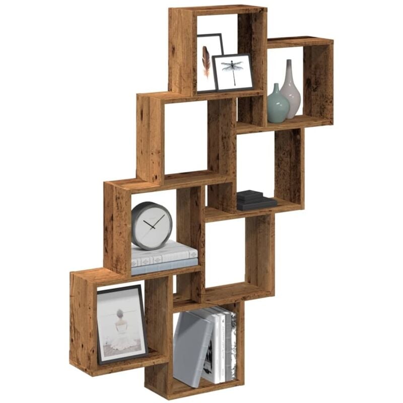 foto del prodotto vidaxl mensola a muro a cubo antico 90x15x119,5 cm legno multistrato