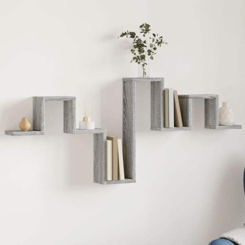 foto del prodotto vidaxl mensola a muro grigio sonoma 104,5x10x43 cm legno multistrato