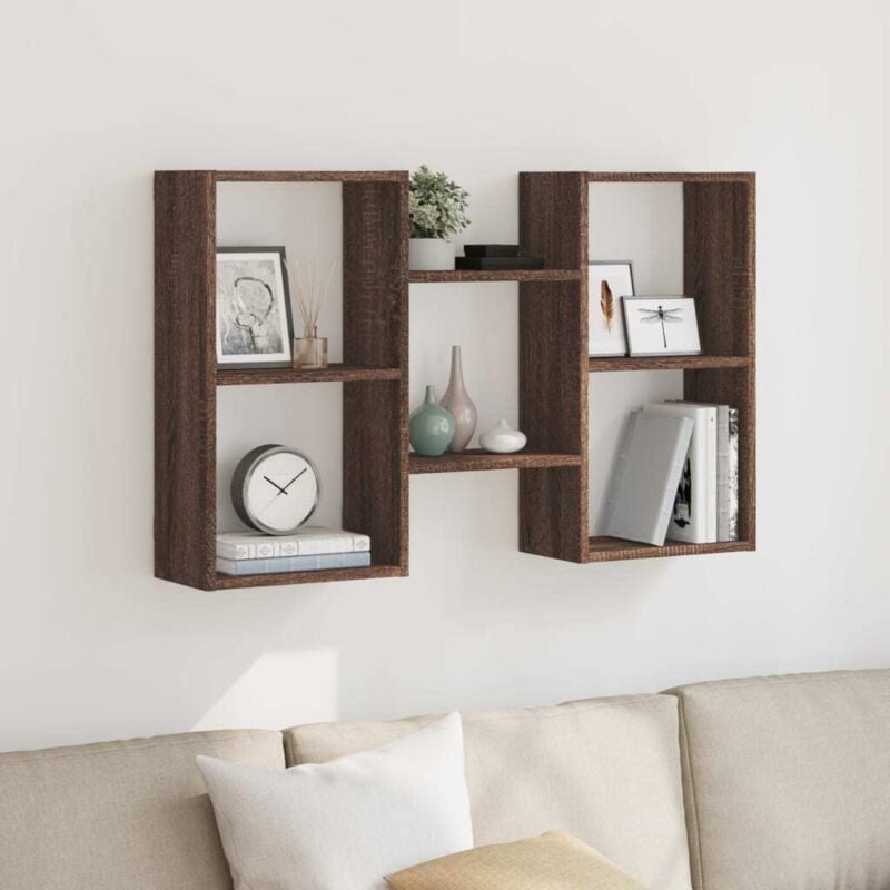 foto del prodotto vidaxl mensola a muro rovere marrone 96x18x60 cm in truciolato