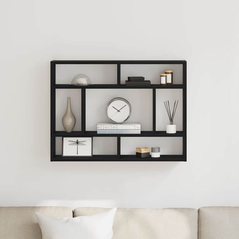 foto del prodotto vidaxl mensola a muro rovere nero 75x16x55 cm in legno multistrato