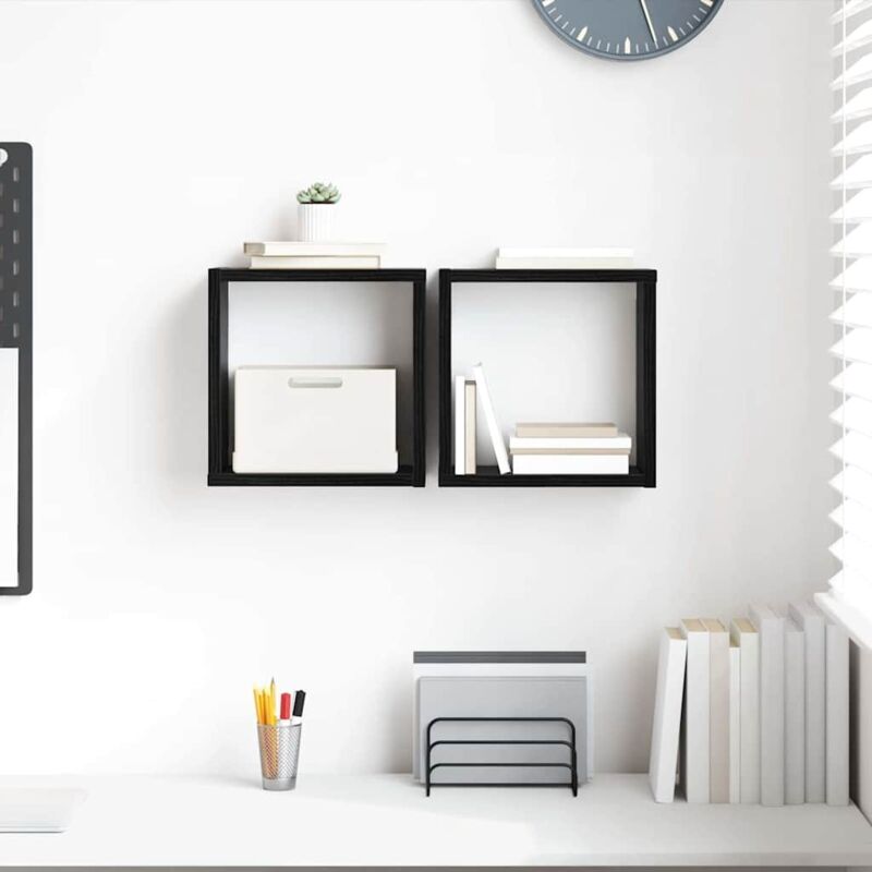 foto del prodotto vidaxl mensole a parete rovere nero mdf 26 x 15 x 26 cm mensole a parete