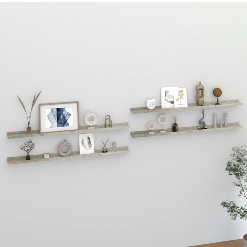 foto del prodotto vidaxl mensole da parete 4 pz grigio cemento 115x9x3 cm
