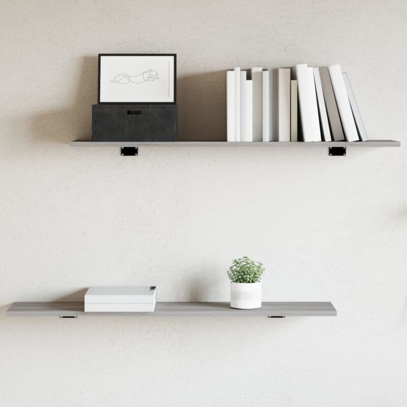foto del prodotto vidaxl mensole parete 4pz grigio sonoma 100x20x1,5cm legno multistrato