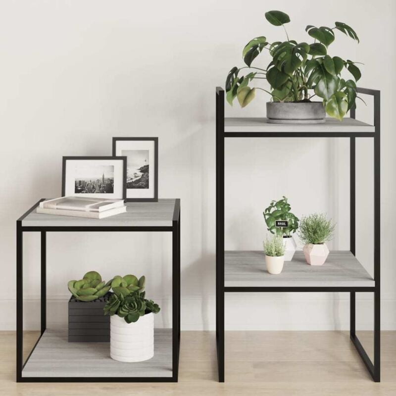 foto del prodotto vidaxl mensole parete 4pz grigio sonoma 40x40x1,5cm legno multistrato
