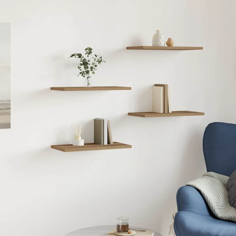foto del prodotto vidaxl mensole parete 4pz rovere artigianale 40x20x1,5cm in truciolato
