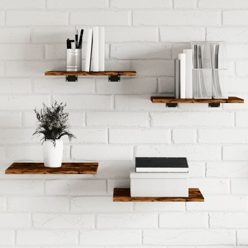 foto del prodotto vidaxl mensole parete 4pz rovere fumo 40x30x1,5 cm legno multistrato