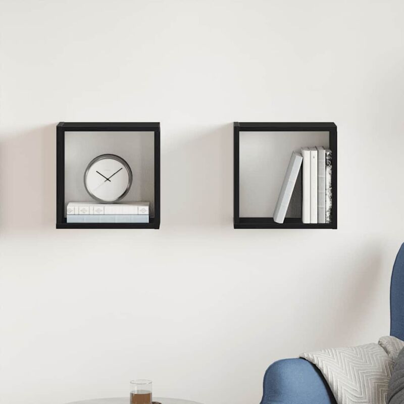 foto del prodotto vidaxl mensole parete a cubo 2 pz rovere nero 30x15x30 cm truciolato