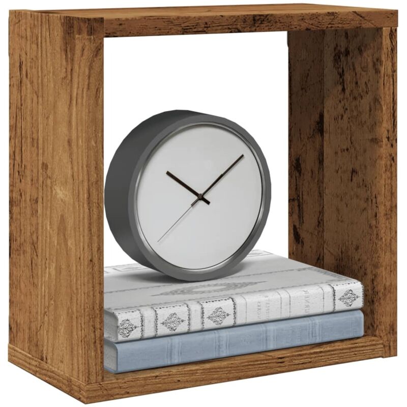 foto del prodotto vidaxl mensole parete a cubo 4 pz legno vecchio 30x15x30 cm truciolato