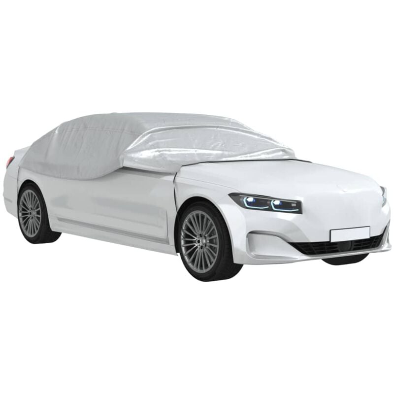 foto del prodotto vidaxl mezza copertura auto con ganci argento xl argento