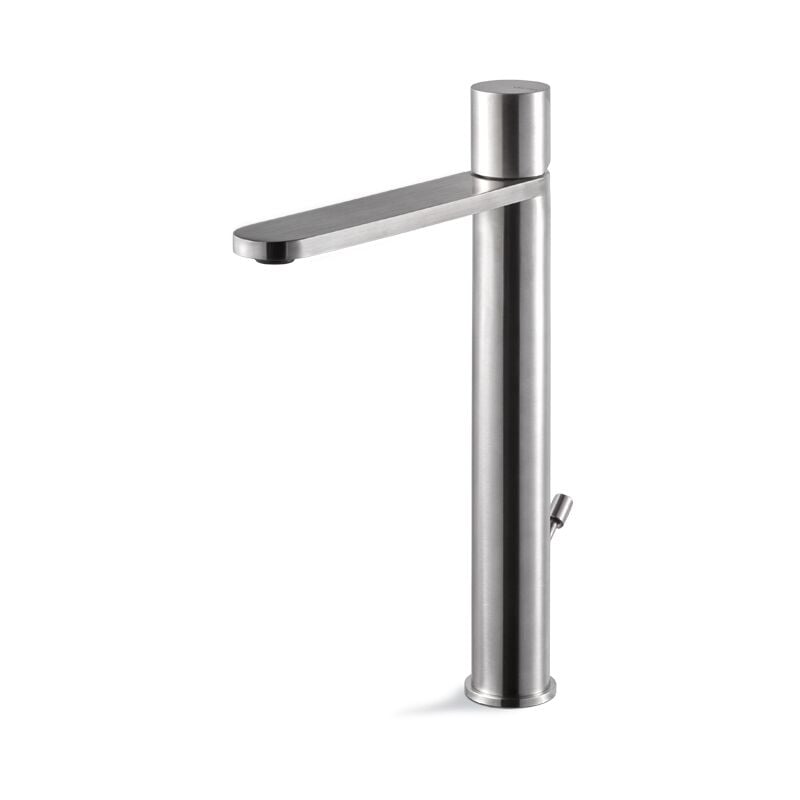 foto del prodotto vidaxl miscelatore lavabo alto acciaio inox vema veny steel v29020 satinato