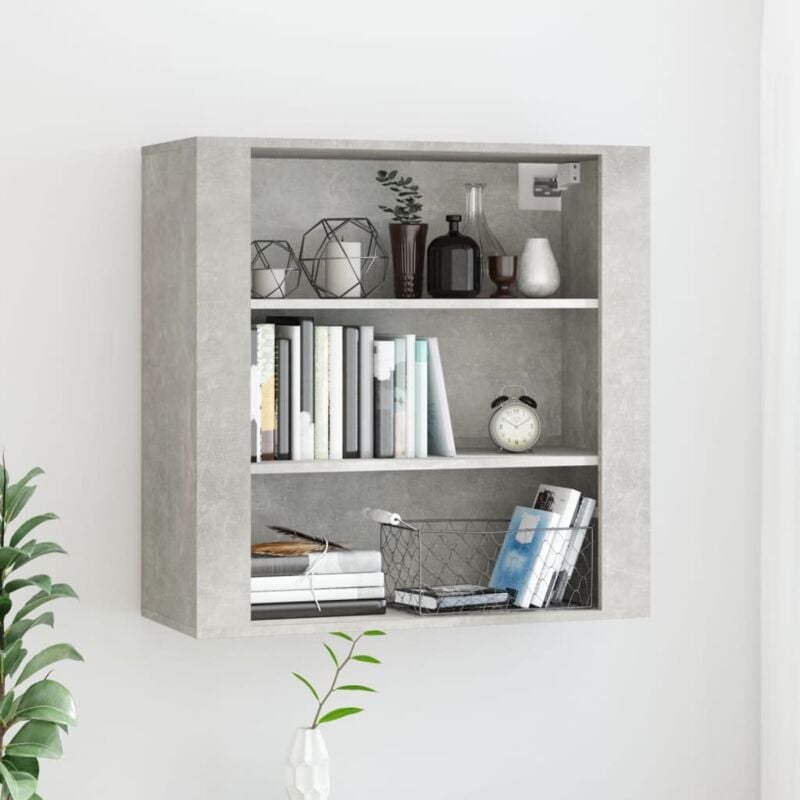foto del prodotto vidaxl mobile a parete grigio cemento 80x33x80 cm in legno multistrato