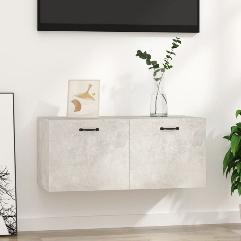 foto del prodotto vidaxl mobile a parete grigio cemento 80x36,5x35 cm legno multistrato