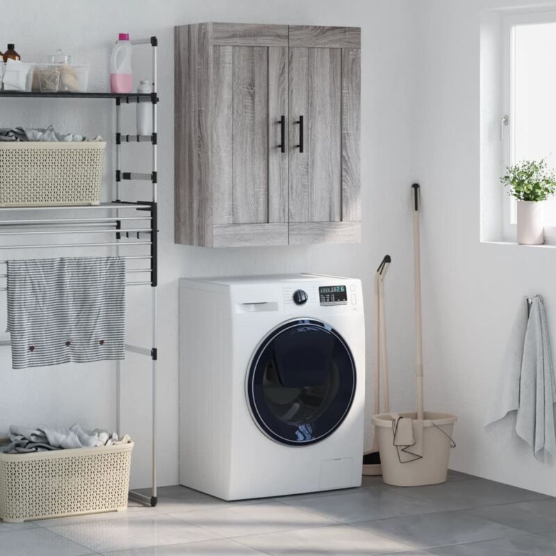 foto del prodotto vidaxl mobile a parete grigio sonoma 69,5x34x90 cm legno multistrato