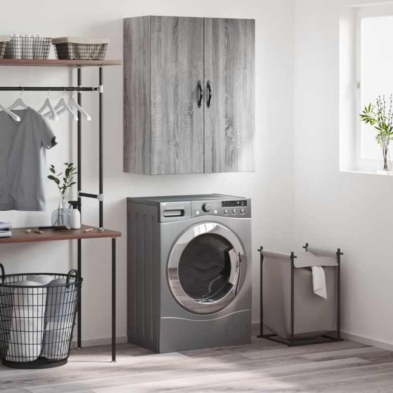foto del prodotto vidaxl mobile a parete grigio sonoma 69,5x34x90 cm legno multistrato