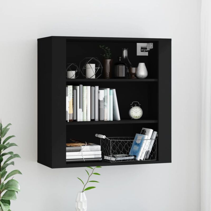 foto del prodotto vidaxl mobile a parete nero 80x33x80 cm in legno multistrato
