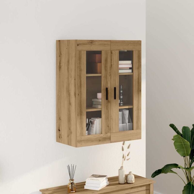 foto del prodotto vidaxl mobile a parete rovere artigianale 69,5x34x90 cm