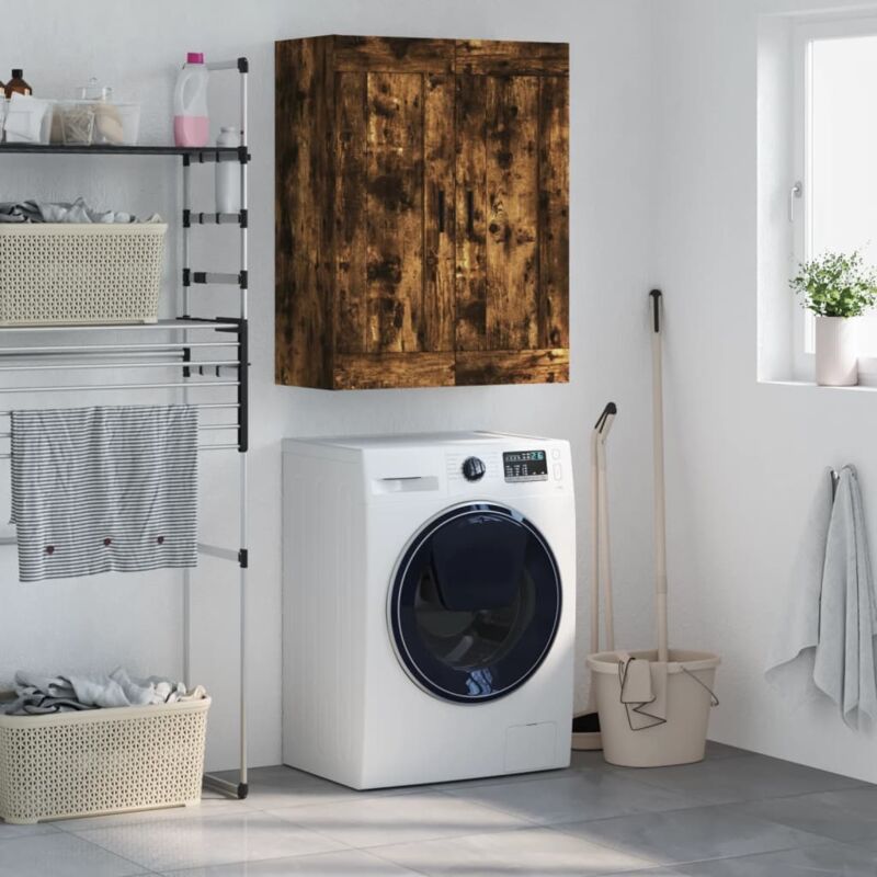 foto del prodotto vidaxl mobile a parete rovere fumo 69,5x34x90 cm in legno multistrato