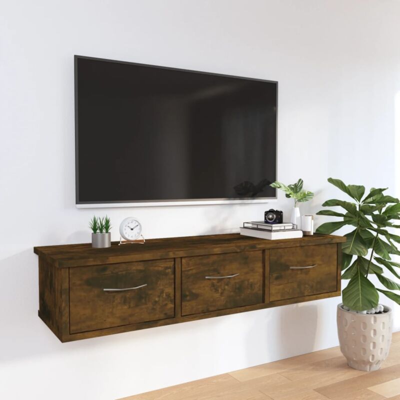 foto del prodotto vidaxl mobile a parete rovere fumo 88x26x18,5 cm in legno multistrato