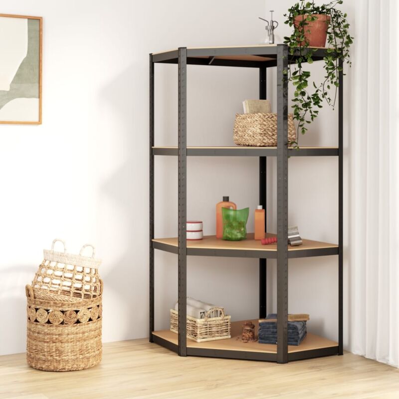 foto del prodotto vidaxl mobile angolare ideale per stoccaggio in acciaio 75x75x160cm vari colori colore antracite