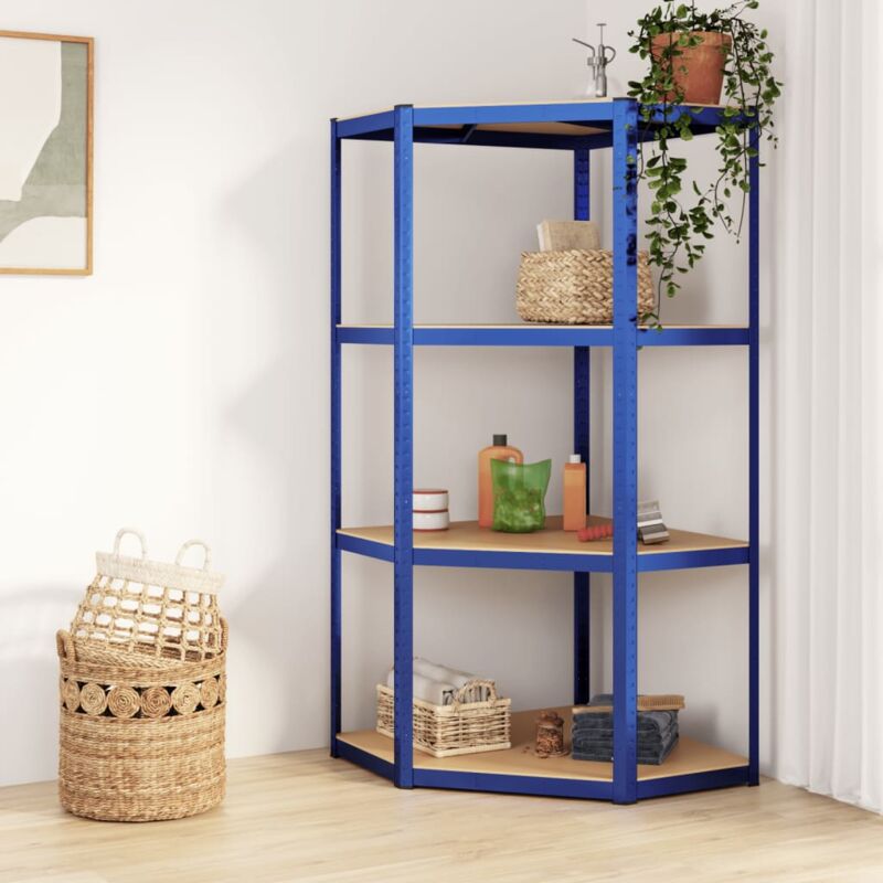 foto del prodotto vidaxl mobile angolare ideale per stoccaggio in acciaio 75x75x160cm vari colori colore blu