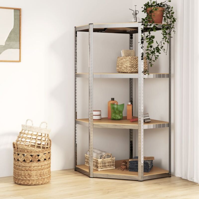 foto del prodotto vidaxl mobile angolare ideale per stoccaggio in acciaio 75x75x160cm vari colori colore color argento