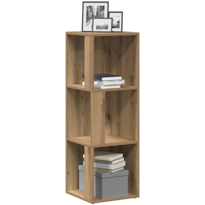 foto del prodotto vidaxl mobile angolare rovere artigianale 33x33x100 cm in truciolato