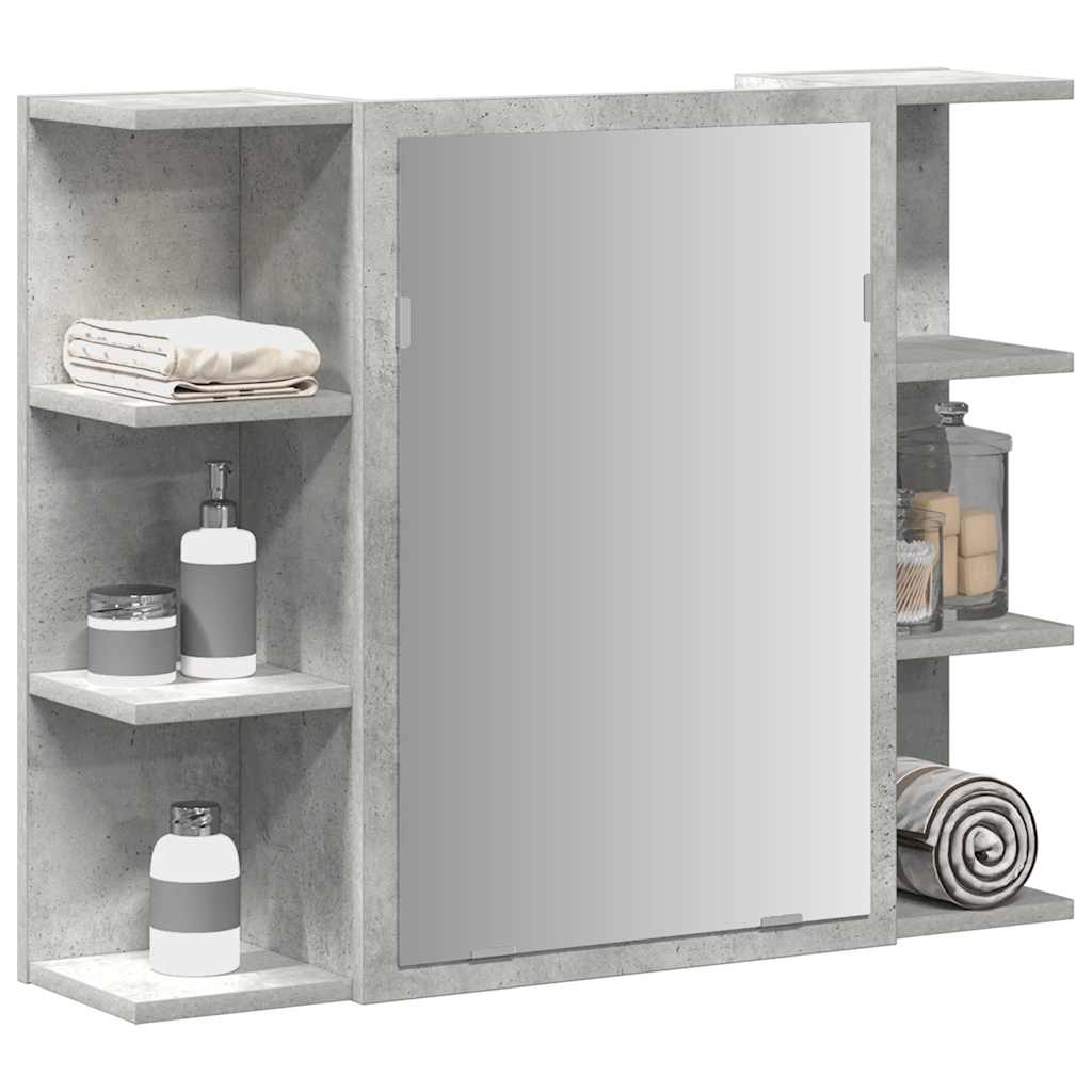 foto del prodotto vidaxl mobile bagno con specchio grigio cemento 80x20,5x64 multistrato