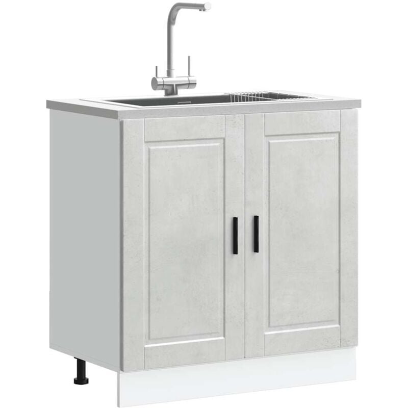foto del prodotto vidaxl mobile base lavello porto grigio cemento 80x46x81,5 cm